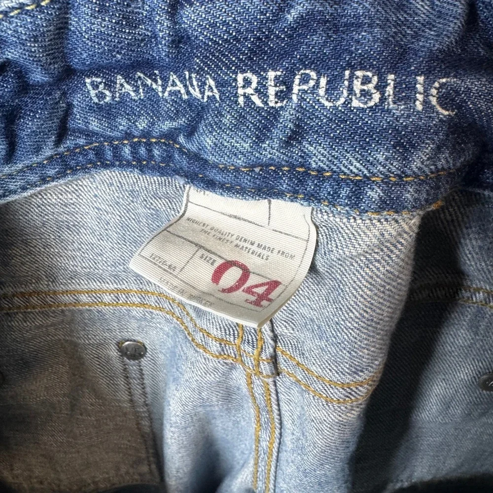 Banana Republic Womens Blue Denim Straight Leg Jeans Low Rise Size 4 100% Cotton - Picture 3 of 7